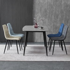 Chaises de salle à manger en velours personnalisées en tissu et couleur Mobilier de salle à manger Mobilier de cuisine de luxe moderne - Product Image 3