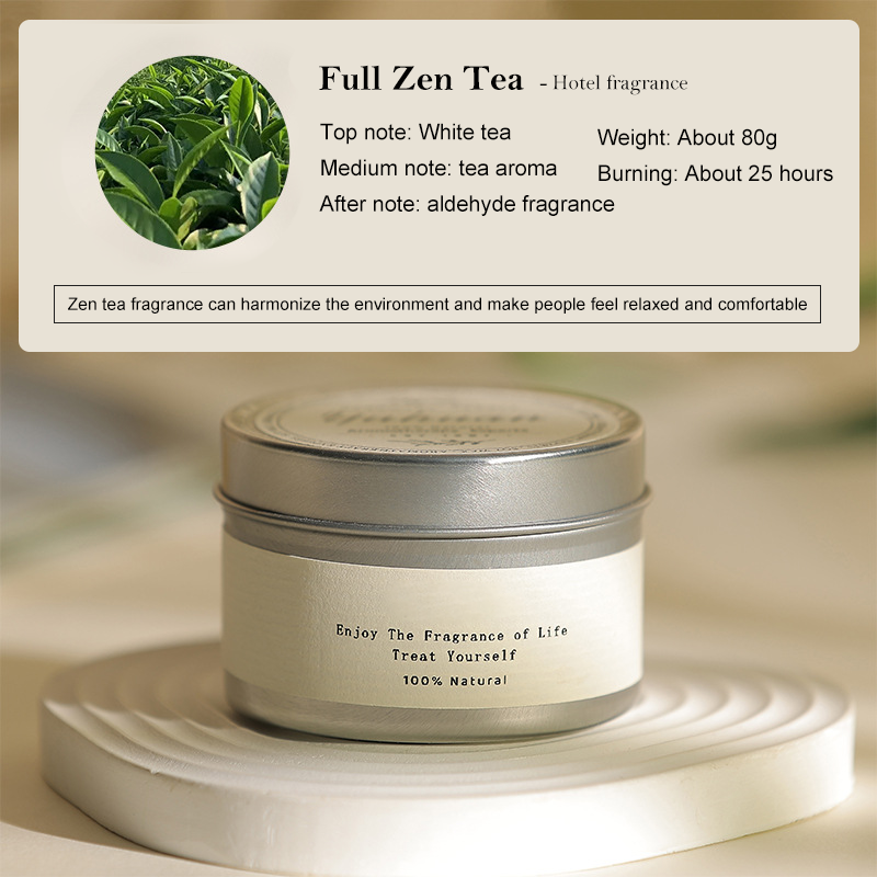 Silver Iron Box Aromatherapy/All Season Zen Tea - Wax 80g