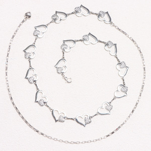 โซ่คาดเอวรูปหัวใจสีเงิน ดีไซน์โปร่ง โซ่โลหะสำหรับผู้หญิง ตกแต่งชุดเดรสงานปาร์ตี้ สีเงินทิเบต แบบพันรอบตัว - Product Image 3