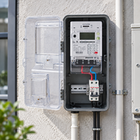 Boîtier de Compteur Monophasé Transparent en PC, Verrouillable, pour Compteur d'Énergie, Utilisation Extérieure/Intérieure, Boîtier de Distribution en Plastique Futurise