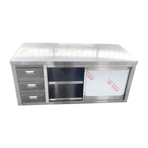 VICTORY KITCHEN Armoire de table modulaire en acier inoxydable 304 avec plan de travail et organisateur de rangement pour cuisine moderne - Product Image 1