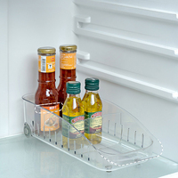 Boissons Transparent Organisateur de stockage pour animaux de compagnie Réfrigérateur Boîte de rangement Conteneur de stockage des aliments Roues Plaque mobile Fraîcheur