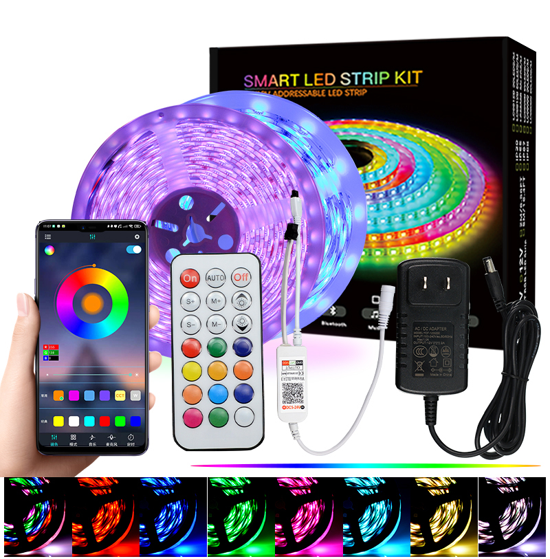 AMAZON RGB smart blue tooth dreamcolor lights 15m app control wifi rgbic light strips led