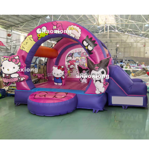 Château gonflable commercial pour enfants et tout-petits, château gonflable extérieur à thème de dessin animé avec toboggan, structure de saut gonflable - Product Image 4