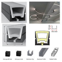 Tube diffuseur néon LED en Silicone noir 12x12mm pour bande LED 8mm 120 degrés émetteur supérieur