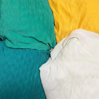 Color personalizado transpirable poliéster spandex nailon tela arrugada bikini tejido plisado tejido elástico para ropa