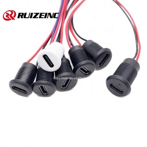 Type-C avec câble prise femelle étanche avec câble données de réparation bricolage Port de <span class=keywords><strong>charge</strong></span> électrique câble USB 2A fil à souder - Product Image 1