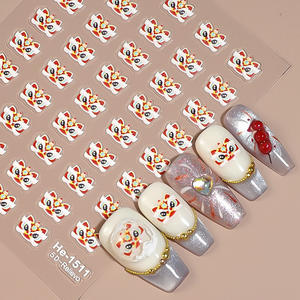 Pegatinas 3D para Uñas con Cabeza de <span class=keywords><strong>León</strong></span> del Año Nuevo Chino, Calcomanías Festivas en Relieve con Diseño de Danza del <span class=keywords><strong>León</strong></span> para <span class=keywords><strong>Manicura</strong></span> Cultural - Product Image 2