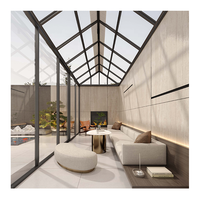 Serre de jardin d'hiver en aluminium isolée, luxueuse et personnalisée, en verre, imperméable, pour patio extérieur