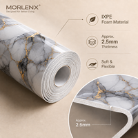 Papier peint en mousse PVC gris or marbré MORLENX, autocollant, à coller et à décoller, pour projets d'intérieur