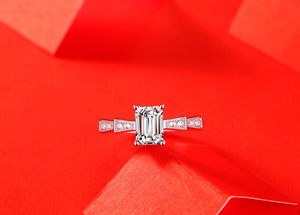 Anillo de Pareja de Plata de Ley 925 Yulaili Noble Luxurious Castle, Anillo de Compromiso, Regalo de Aniversario, Joya con Diamante Moissanita - Product Image 4