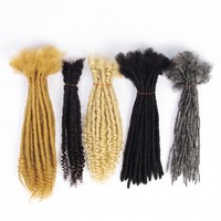Extensions de Dreadlocks Cheveux Humains de Haute Qualité pour Hommes/Femmes 100% Faites à la Main, Micro Locs Naturelles