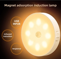 Mini lampe de nuit à LED blanc chaud alimentée par piles AAA en matériau ABS avec capteur de mouvement pour couloir, chambre à coucher, couloir avec détection de présence humaine