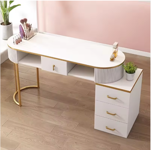 Modern Design Nail Tech Desk Acetone Resistant Metal Frame <b>Manicure</b> <b>Table</b> for Nail Salon Beauty Storage Organizer - Product Image 5