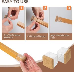 Atacado Móveis Silicone Proteção Capa Redonda Praça Transparência Elastic Silicone Cadeira Leg Floor Protetores - Product Image 3