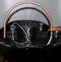 Équipement de salon : Bac de lavage de cheveux avec accessoires, hauteur réglable, circulation d'eau, thérapie capillaire, spa pour hôtel, salle de bain, salle de sport