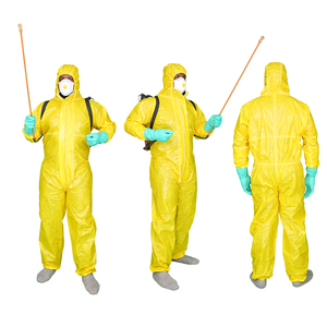 猫。IIIタイプ3 4 WLO3004レベルB使い捨て防水アンチケミカルPPEカバーオール溶接継ぎ目付きPP + PE 70gワークスーツ - Product Image 6