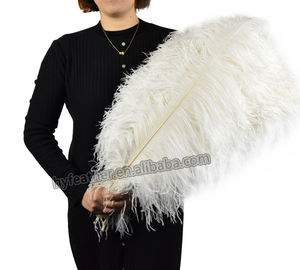 Plumes d'autruche blanches naturelles Prime Femina, 60cm, fournitures florales artisanales pour mariage, autruche festive - Product Image 3