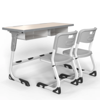 Vente en gros Bureau et chaise d'étudiant double pour lycée avec TOP en MDF