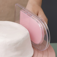 Outils lisseurs de gâteau 2-en-1 en plastique avec poignée détachable, lisseur de glaçage et de fondant, polisseur de surface de gâteau pour outils de pâtisserie