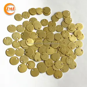 Wholesale Round Shape Gold Plating Brass Metal Custom Jewelry Logo Tags