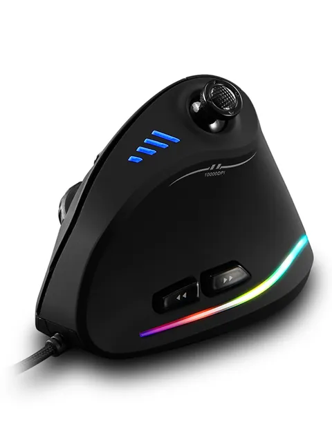 C-18 Vertical Gaming Mouse 10000 DPI Programmable 11 Buttons USB Wired RGB Optical Remote Mouse Gamer Mice for Laptop PC