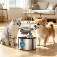 Fontaine à eau intelligente pour animaux de compagnie, style piste, en acier inoxydable 3,2 L, alimentée par USB/CA, distributeur d'eau automatique pour chiens et chats – Vente chaude