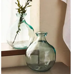 Flores de globo de vidrio recicladas, jarrones irregulares en forma de crudo para mesa, centro de mesa, 100%