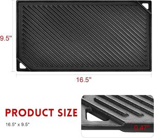Piastra per Barbecue in Ghisa a Doppia Faccia di Alta Qualità, Utensile da Cucina per Griglia Esterna - Product Image 4