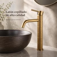 Robinet de lavabo haut à levier unique en laiton, finition vintage brossée (Bronze brossé, Haut)