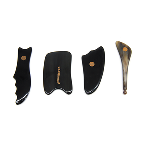 Paquete de 4 juegos de herramientas de masaje Gua Sha de cuerno de buey, tabla de raspado, peine de masaje, tabla de cuchara Gua Sha <span class=keywords><strong>para</strong></span> liberar el <span class=keywords><strong>dolor</strong></span> muscular - Product Image 3
