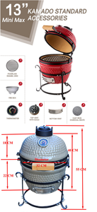 Parrilla de Carbón Cerámica Kamado KIMSTONE de 13 Pulgadas - <span class=keywords><strong>Asador</strong></span> de Mesa para Jardín, Patio y Balcón - Product Image 6