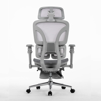 Chaise de bureau de direction ergonomique moderne de luxe, pivotante, en maille, avec support lombaire et appui-tête