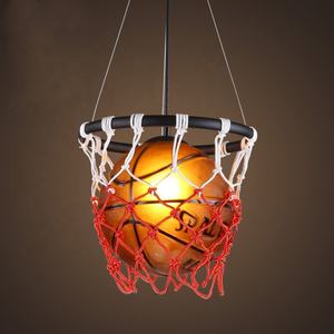 Luminaires suspendus de style <span class=keywords><strong>basket</strong></span>-ball rétro américain, design créatif et personnalisé, lustre décoratif LED en fer et verre, blanc chaud, pour centres commerciaux de grande hauteur - Product Image 4