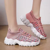 Chaussures décontractées pour femmes toutes saisons, respirantes, en maille extensible, à bout fermé, à enfiler, résistantes aux chocs, tendance mode
