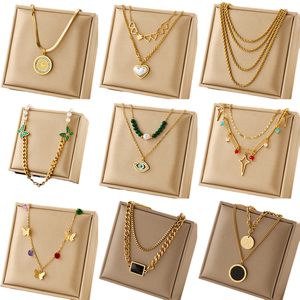 Nouveaux bijoux de mode en acier inoxydable Zircon pierre à la mode multicouche <span class=keywords><strong>perle</strong></span> papillon amour Portrait pendentif <span class=keywords><strong>collier</strong></span> pour les femmes - Product Image 1