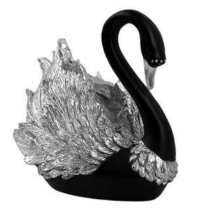Cigni neri ornamento in resina <span class=keywords><strong>cigno</strong></span> figurine per interni amanti cigni neri soggiorno statuette animali decorazione forniture - Product Image 5