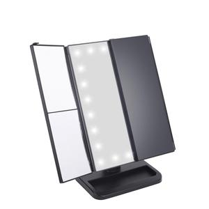 Hot Bán 3 Way <span class=keywords><strong>Tri</strong></span> Gấp Led Trang Điểm Gương Máy Tính Để Bàn Thắp Sáng <span class=keywords><strong>Vanity</strong></span> Led Gương - Product Image 5