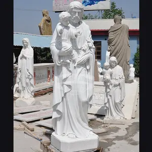 Fantasia personalizzata a grandezza naturale san giuseppe scultura scolpita a mano statua di gesù con bambino