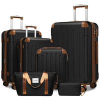 Nouvel ensemble de bagages de luxe 2026 en ABS rigide, étanche, 6 pièces, avec valise trolley extensible en polyester pour le voyage