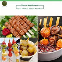 Brochettes plates en bambou lisses et sans éclats, personnalisables, pour grillades Teppo