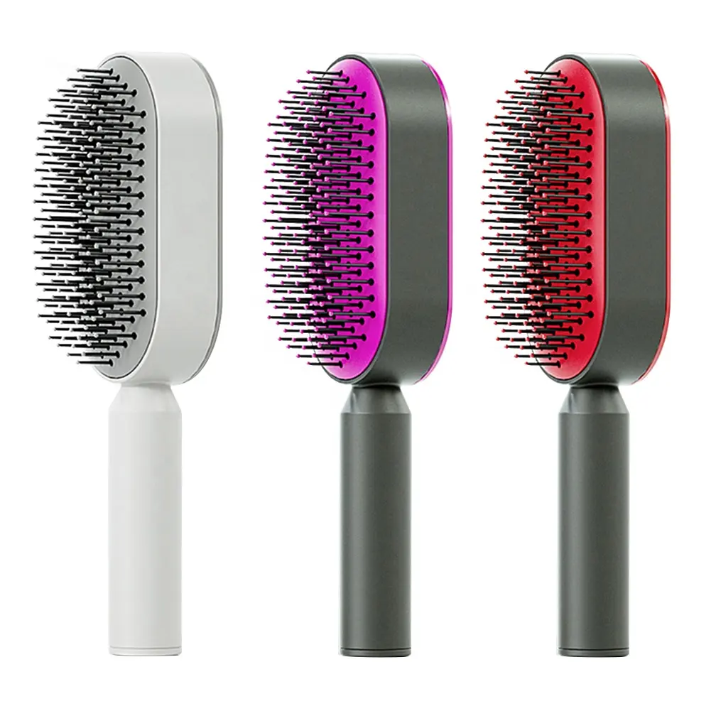 Ruyan New Self Cleaning Hair Brush 3D Airbag Massage Comb Anti Static Hairbrush Cleaner for Men and Women