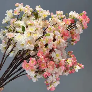 Top quality 5 forks cherry blossom tree branches Artificial Promotional Branch Peach Cherry Blossom Flower
