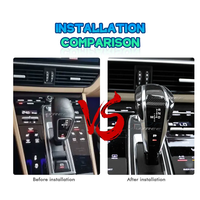 Convient pour Porsche Cayenne 2018 2019 2020 2021 2022 Poignée d'avion en fibre de carbone levier de changement de vitesse style sport