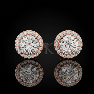 Diamantes cultivados en laboratorio de corte redondo romboide contemporáneo de 0.50-5.00 ct con cierres de rosca seguros en oro macizo, regalo de aniversario - Product Image 3