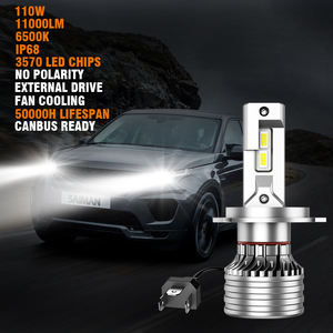 Faro automático LED Universal H4 H13 H11H1 9005 110W Luces altas Accesorio de bombilla doble con 24 meses de garantía Repuestos para automóviles - Product Image 2