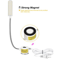 Lampe de travail à col de cygne flexible à LED pour machine à coudre avec base de montage magnétique pour établi tour perceuse à colonne