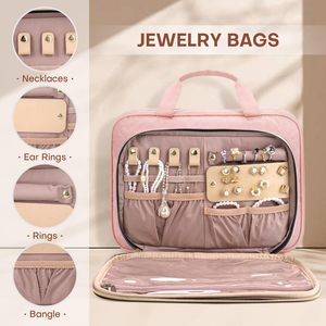 Grand sac de maquillage en Polyester matelassé pour femmes séparation sèche et humide Logo PC compartiment à bijoux dame salle de bain polyvalente pour toilette - Product Image 3