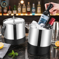 Seau à glace personnalisé à double couche 1,4 L, seau à glace en acier inoxydable pour les fêtes, les hôtels, les bars, la maison, les bacs à boissons