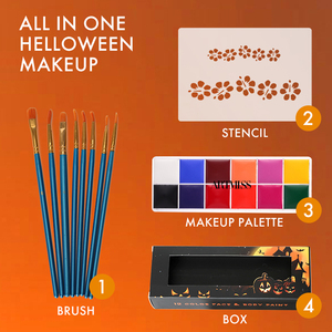 Palette de peinture à l'huile pour le visage de grande capacité de qualité supérieure, 20 couleurs, pour la peinture corporelle, les fournitures de fête d'Halloween, peinture au pinceau - Product Image 2